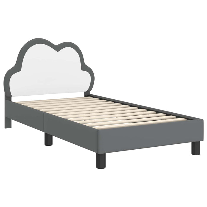 Cadru de pat pentru copii cu spătar Gri deschis 80 x 160 cm PU - WALTI WALTI