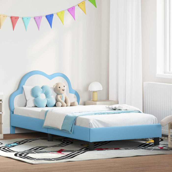 Cadru de pat pentru copii cu spătar albastru 80 x 200 cm PU - WALTI WALTI