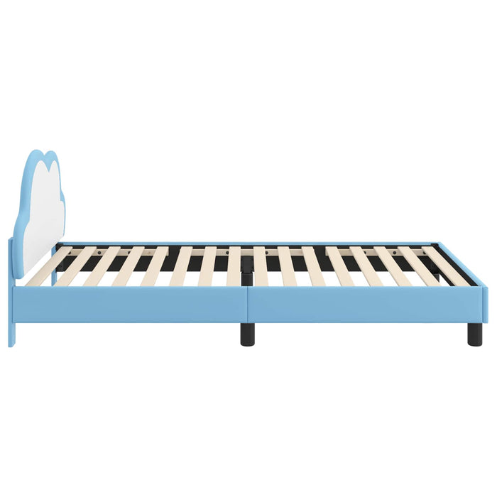 Cadru de pat pentru copii cu spătar albastru 80 x 200 cm PU - WALTI WALTI