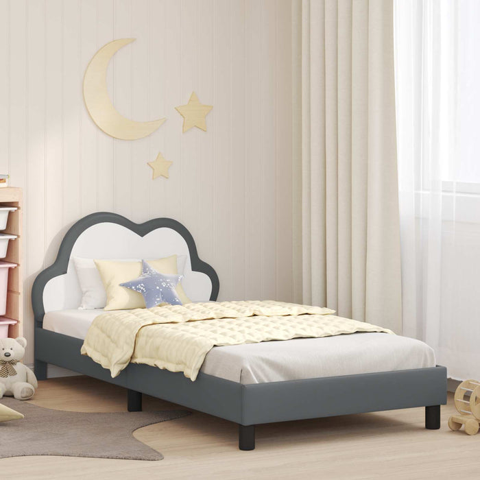 Cadru de pat pentru copii cu spătar Gri deschis 90 x 190 cm PU - WALTI WALTI