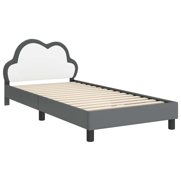 Cadru de pat pentru copii cu spătar Gri deschis 90 x 190 cm PU - WALTI WALTI