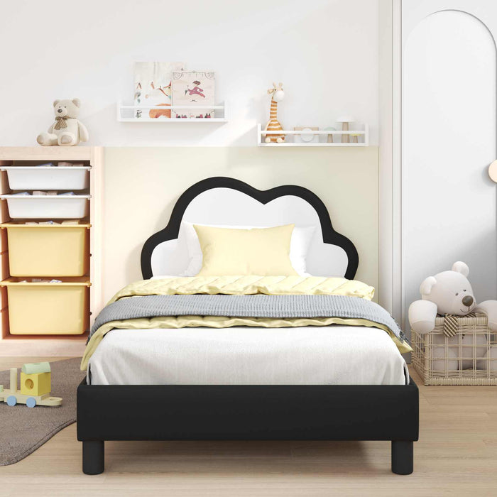 Cadru de pat pentru copii cu spătar Negru 90 x 190 cm PU - WALTI WALTI