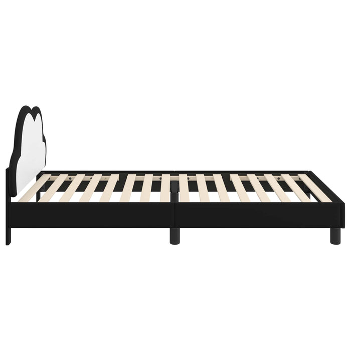 Cadru de pat pentru copii cu spătar Negru 90 x 190 cm PU - WALTI WALTI