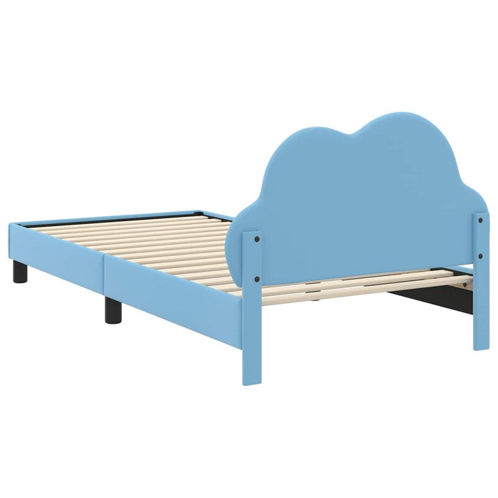 Cadru de pat pentru copii cu spătar albastru 90 x 200 cm PU - WALTI WALTI