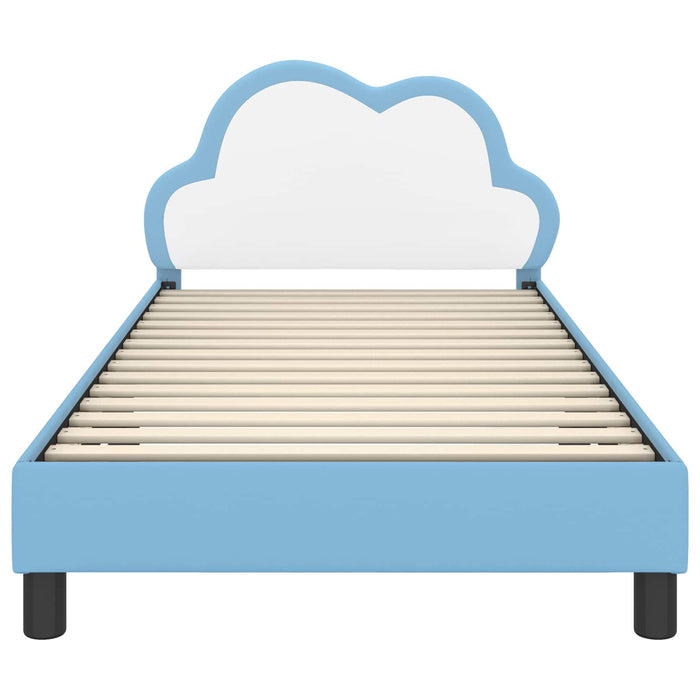Cadru de pat pentru copii cu spătar albastru 90 x 200 cm PU - WALTI WALTI