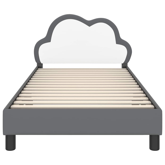 Cadru de pat pentru copii cu spătar Gri deschis 90 x 200 cm PU - WALTI WALTI