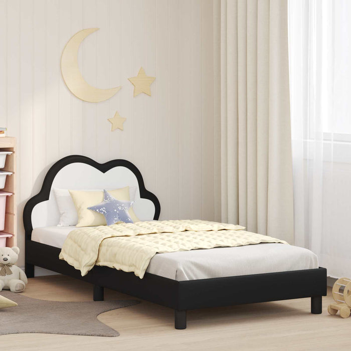 Cadru de pat pentru copii cu spătar Negru 90 x 200 cm PU - WALTI WALTI