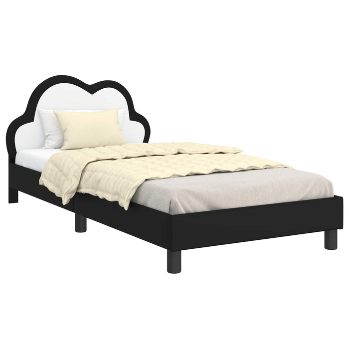 Cadru de pat pentru copii cu spătar Negru 90 x 200 cm PU - WALTI WALTI
