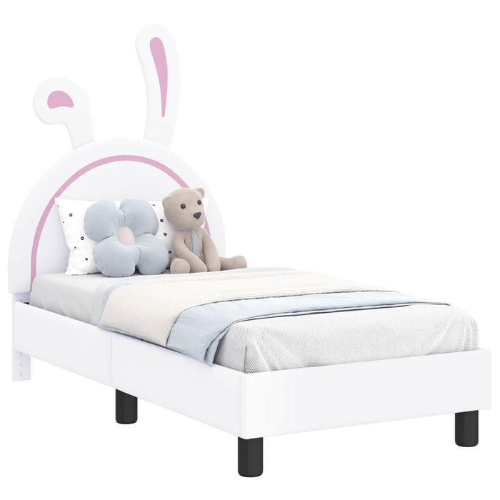 Cadru de pat pentru copii cu spătar Alb 70 x 140 cm PU - WALTI WALTI
