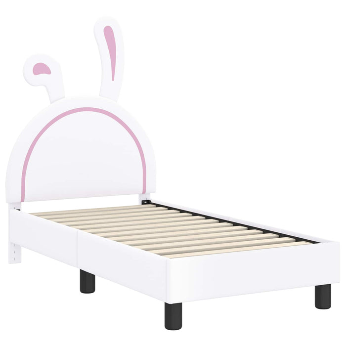 Cadru de pat pentru copii cu spătar Alb 70 x 140 cm PU - WALTI WALTI