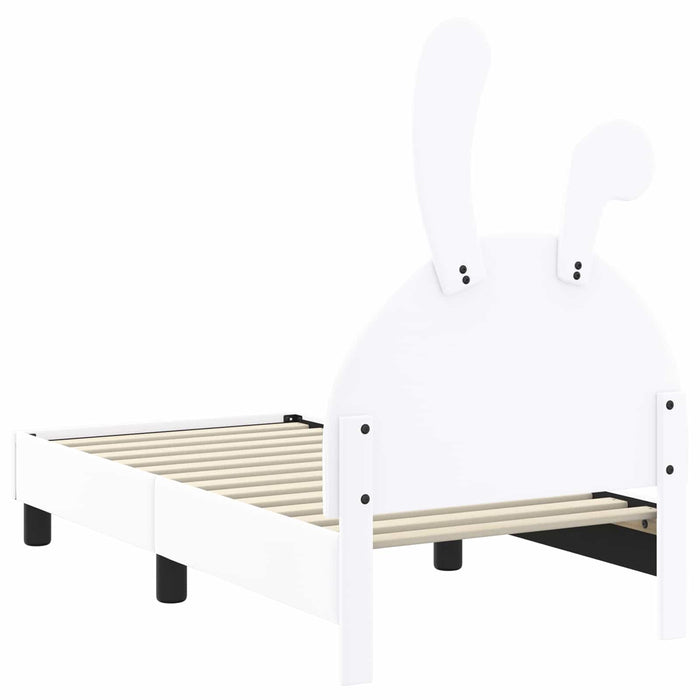Cadru de pat pentru copii cu spătar Alb 70 x 140 cm PU - WALTI WALTI