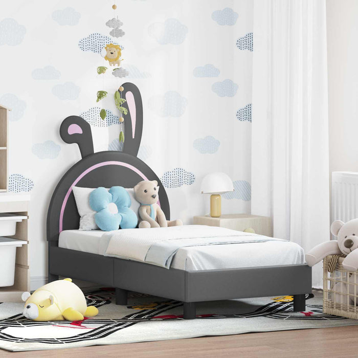 Cadru de pat pentru copii cu spătar Gri deschis 70 x 140 cm PU - WALTI WALTI
