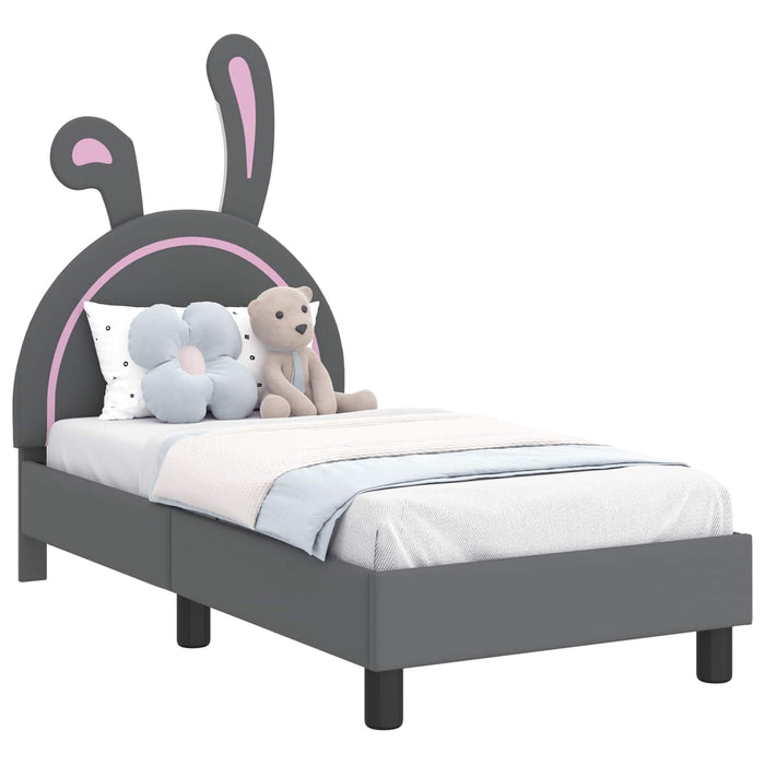 Cadru de pat pentru copii cu spătar Gri deschis 70 x 140 cm PU - WALTI WALTI