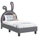 Cadru de pat pentru copii cu spătar Gri deschis 70 x 140 cm PU - WALTI WALTI