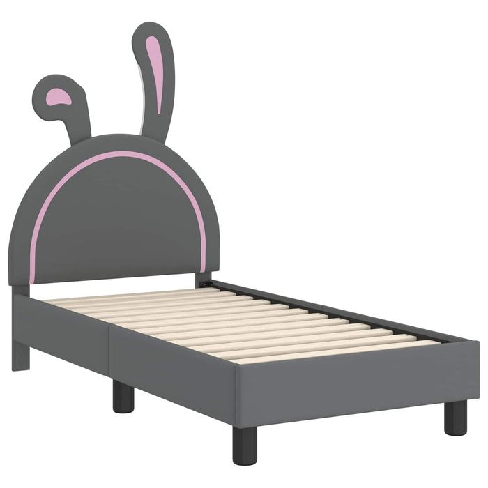 Cadru de pat pentru copii cu spătar Gri deschis 70 x 140 cm PU - WALTI WALTI