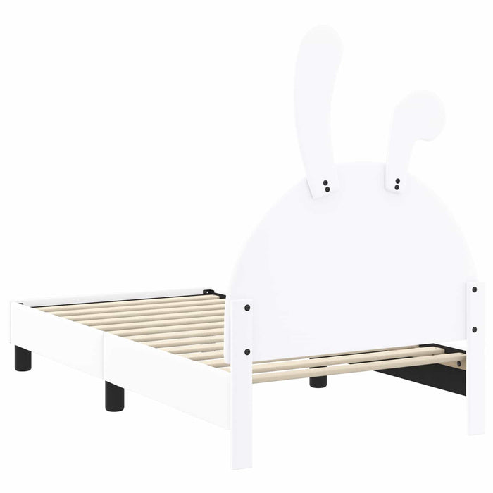 Cadru de pat pentru copii cu spătar Alb 80 x 160 cm PU WALTI