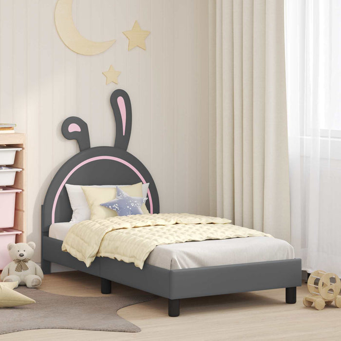 Cadru de pat pentru copii cu spătar Gri deschis 80 x 160 cm PU - WALTI WALTI