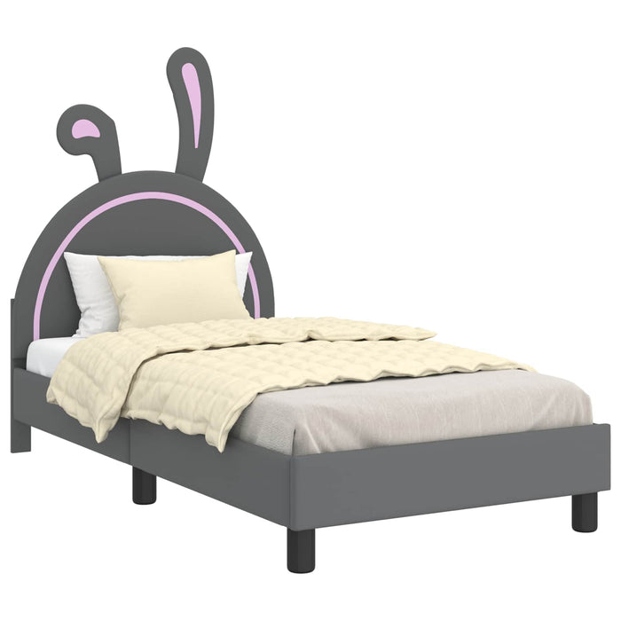 Cadru de pat pentru copii cu spătar Gri deschis 80 x 160 cm PU - WALTI WALTI