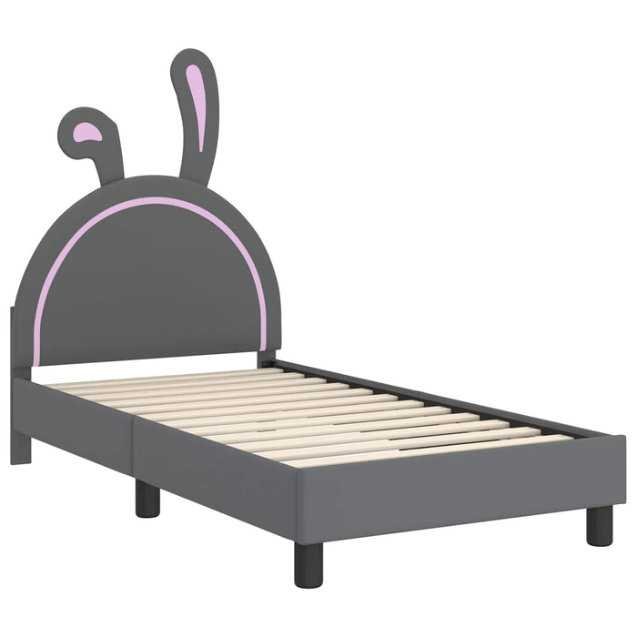 Cadru de pat pentru copii cu spătar Gri deschis 80 x 160 cm PU - WALTI WALTI