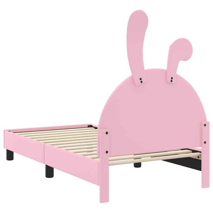 Cadru de pat pentru copii cu spătar Roz 80 x 160 cm PU WALTI