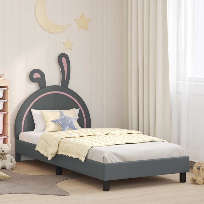 Cadru de pat pentru copii cu spătar Gri deschis 80 x 200 cm PU - WALTI WALTI