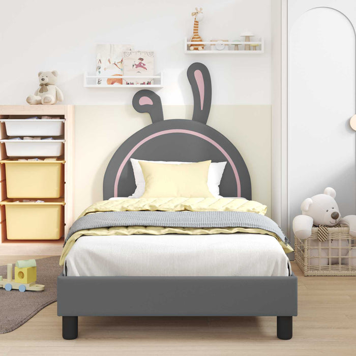Cadru de pat pentru copii cu spătar Gri deschis 80 x 200 cm PU - WALTI WALTI