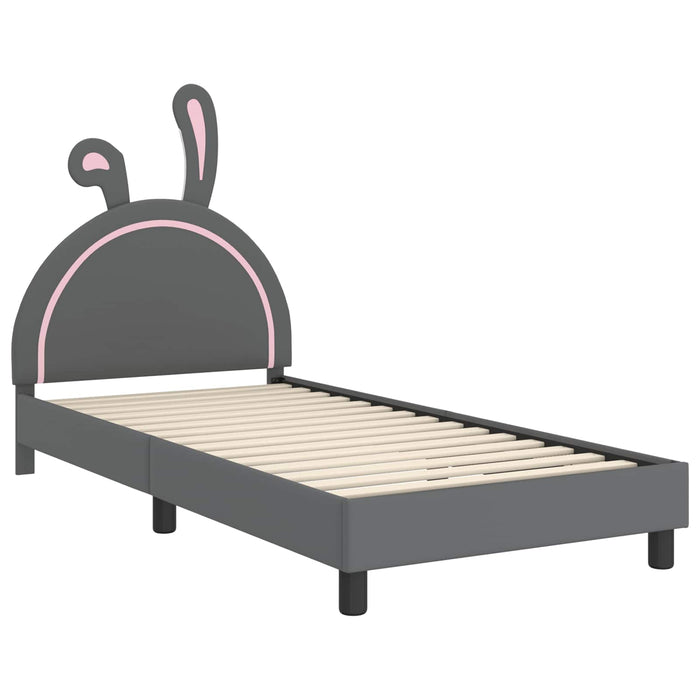 Cadru de pat pentru copii cu spătar Gri deschis 90 x 190 cm PU - WALTI WALTI