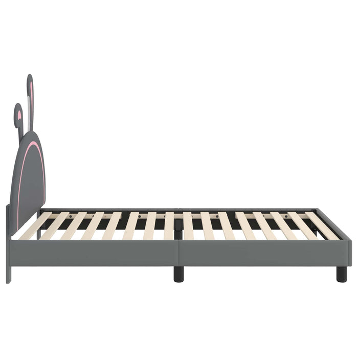 Cadru de pat pentru copii cu spătar Gri deschis 90 x 190 cm PU - WALTI WALTI
