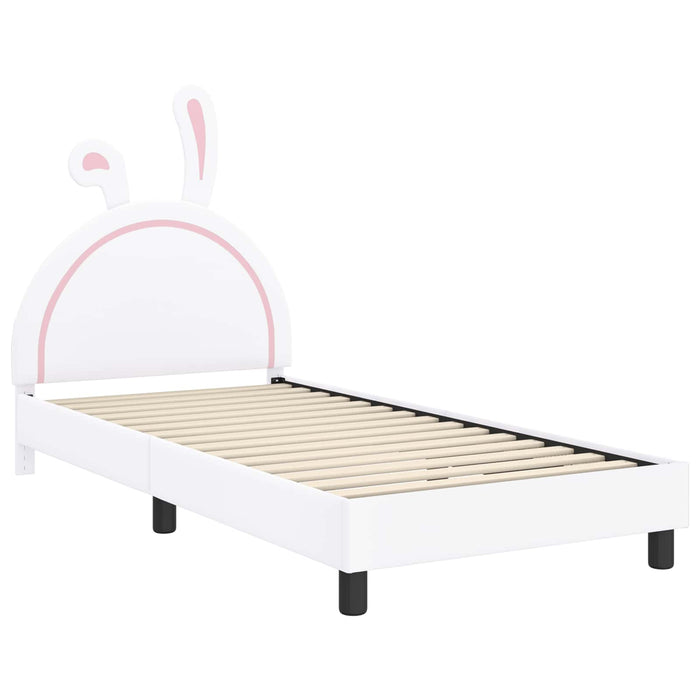 Cadru de pat pentru copii cu spătar Alb 90 x 200 cm PU - WALTI WALTI