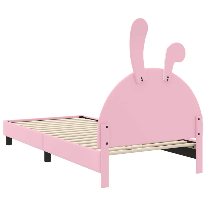Cadru de pat pentru copii cu spătar Roz 90 x 200 cm PU WALTI