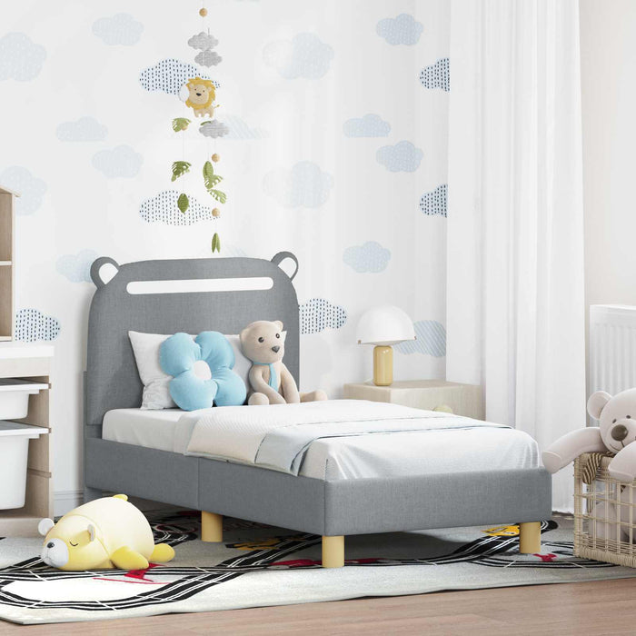 Cadru de pat pentru copii cu spătar Gri deschis 70 x 140 cm - WALTI WALTI