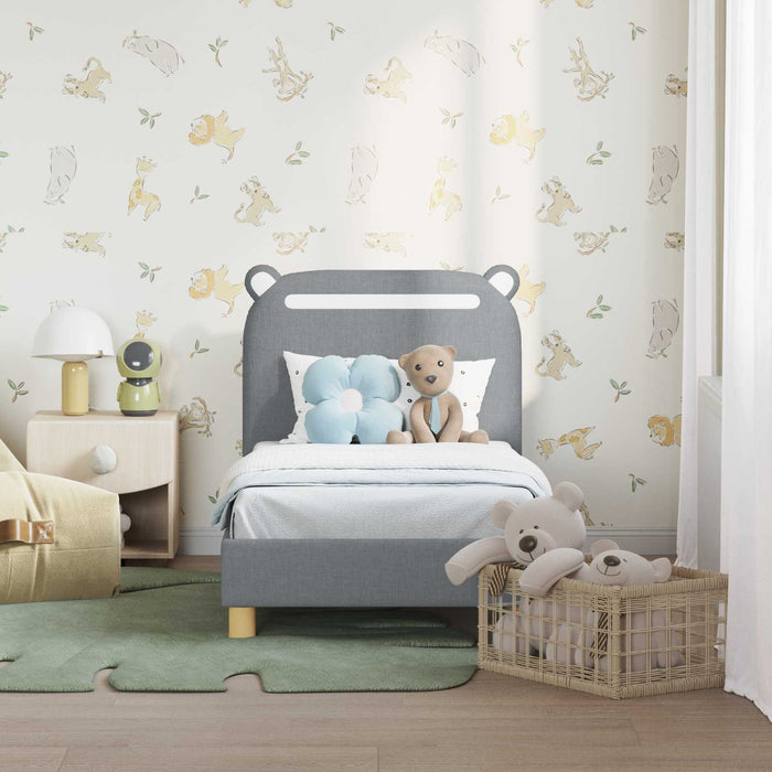 Cadru de pat pentru copii cu spătar Gri deschis 70 x 140 cm - WALTI WALTI