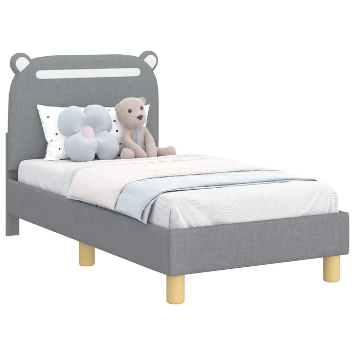Cadru de pat pentru copii cu spătar Gri deschis 70 x 140 cm - WALTI WALTI