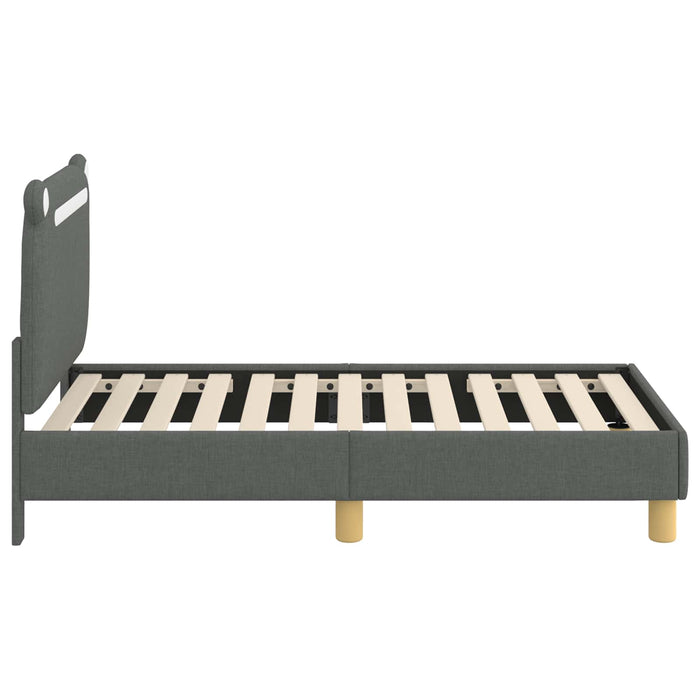 Cadru de pat pentru copii cu spătar Gri închis 70 x 140 cm - WALTI WALTI