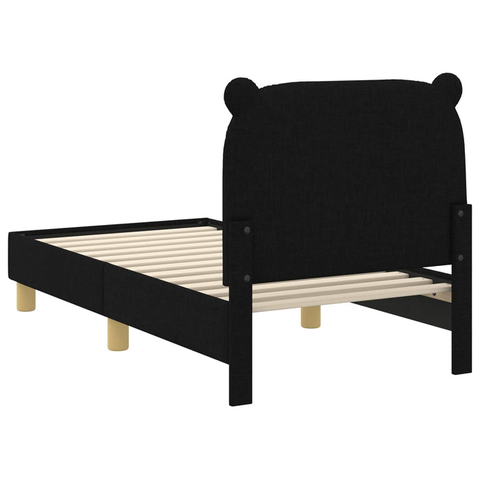 Cadru de pat pentru copii cu spătar Negru 70 x 140 cm țesătură - WALTI WALTI