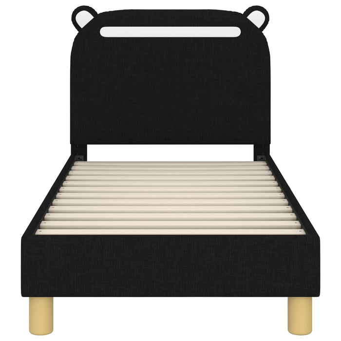 Cadru de pat pentru copii cu spătar Negru 70 x 140 cm țesătură - WALTI WALTI