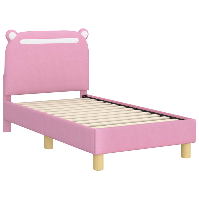 Cadru de pat pentru copii cu spătar Roz 70 x 140 cm țesătură - WALTI WALTI