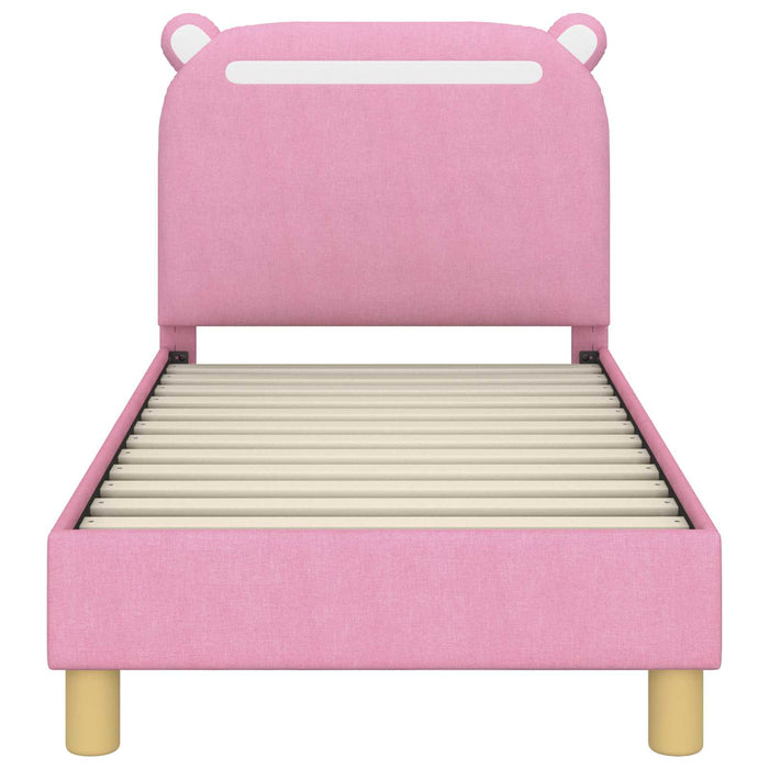 Cadru de pat pentru copii cu spătar Roz 70 x 140 cm țesătură - WALTI WALTI