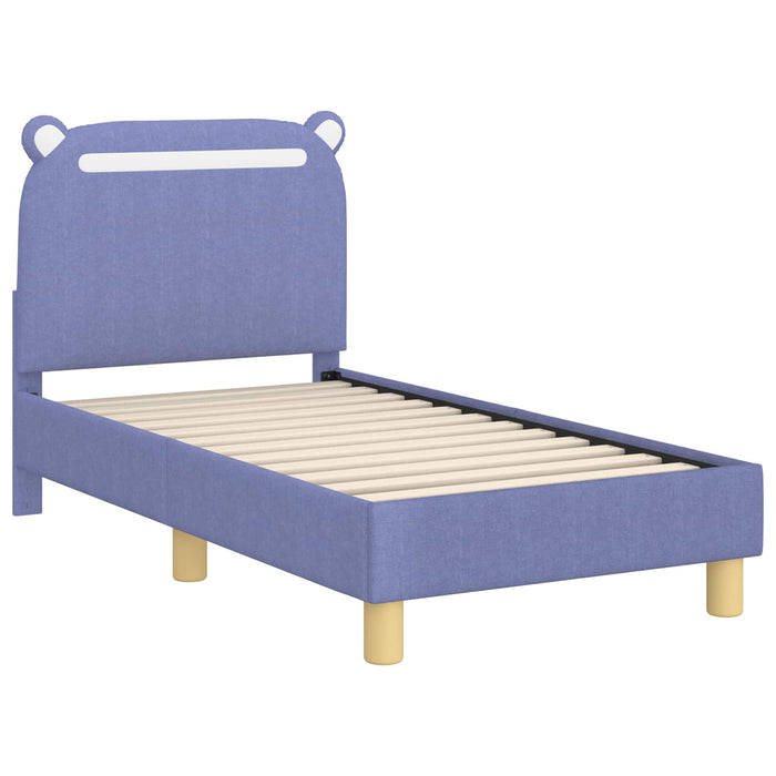 Cadru de pat pentru copii cu spătar Albastru Jeans 70 x 140 cm - WALTI WALTI