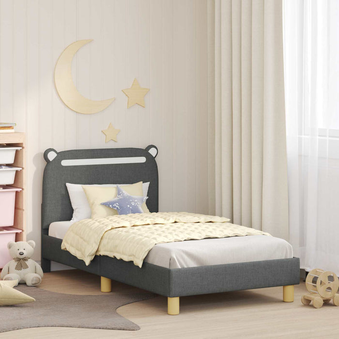 Cadru de pat pentru copii cu spătar Gri închis 80 x 160 cm - WALTI WALTI