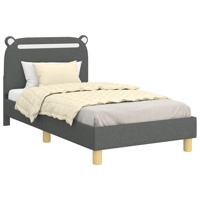 Cadru de pat pentru copii cu spătar Gri închis 80 x 160 cm - WALTI WALTI