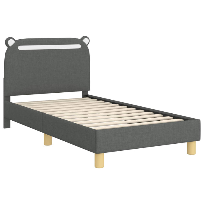 Cadru de pat pentru copii cu spătar Gri închis 80 x 160 cm - WALTI WALTI
