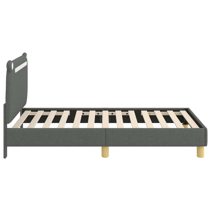 Cadru de pat pentru copii cu spătar Gri închis 80 x 160 cm - WALTI WALTI
