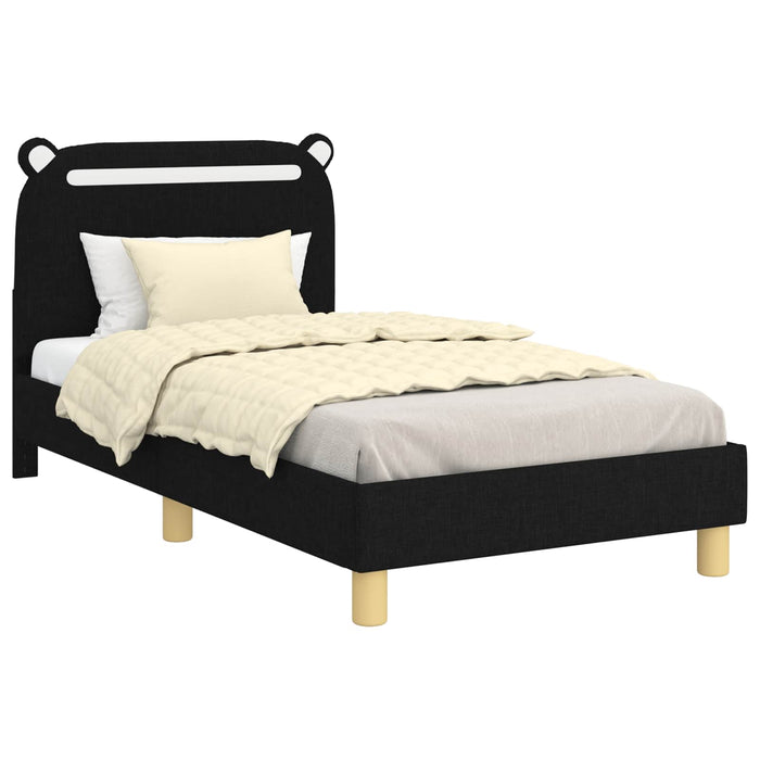 Cadru de pat pentru copii cu spătar Negru 80 x 160 cm țesătură - WALTI WALTI