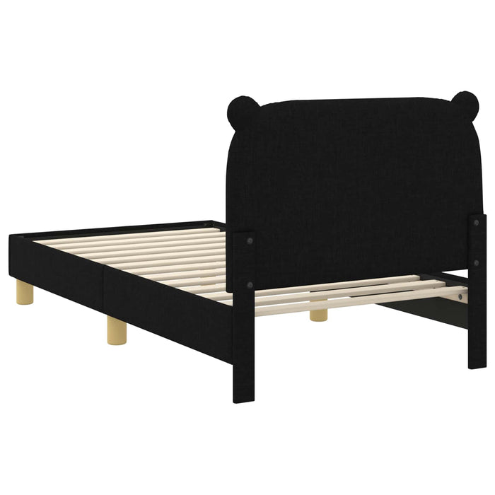 Cadru de pat pentru copii cu spătar Negru 80 x 160 cm țesătură - WALTI WALTI