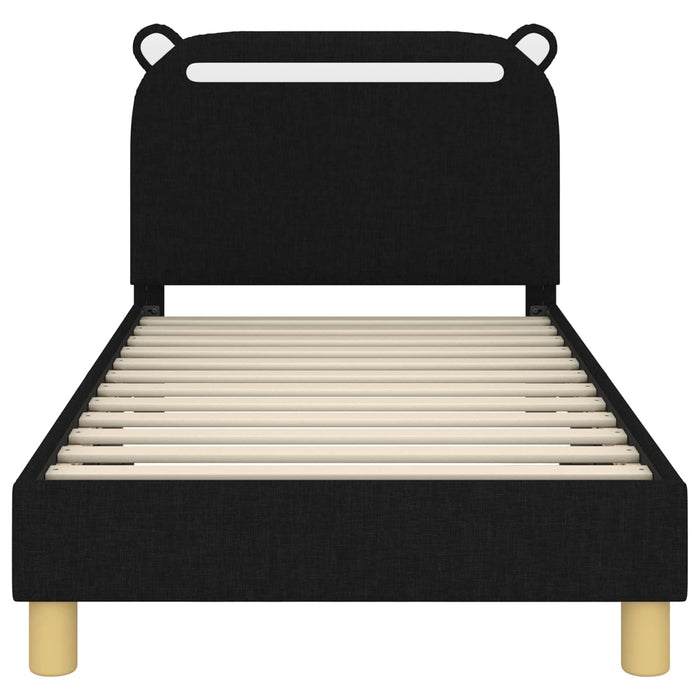 Cadru de pat pentru copii cu spătar Negru 80 x 160 cm țesătură - WALTI WALTI