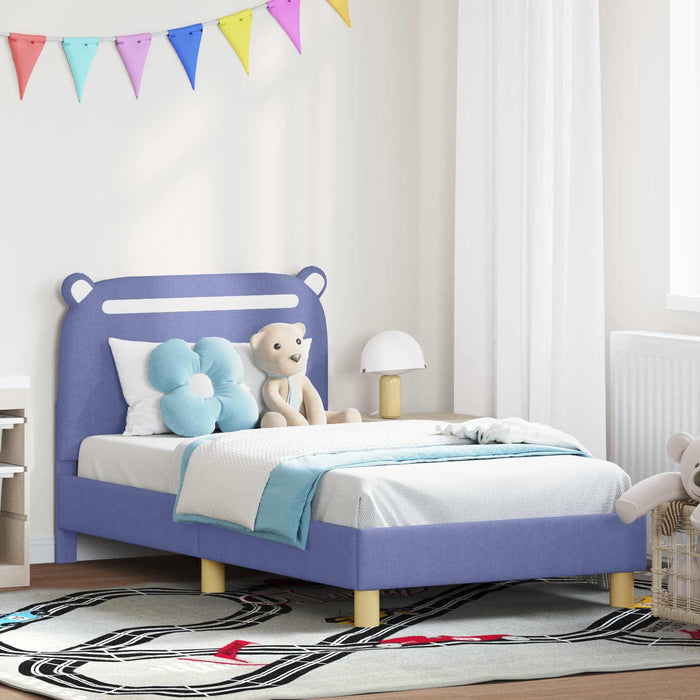 Cadru de pat pentru copii cu spătar Albastru Jeans 80 x 160 cm - WALTI WALTI