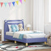Cadru de pat pentru copii cu spătar Albastru Jeans 80 x 160 cm - WALTI WALTI