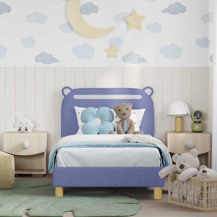 Cadru de pat pentru copii cu spătar Albastru Jeans 80 x 160 cm - WALTI WALTI