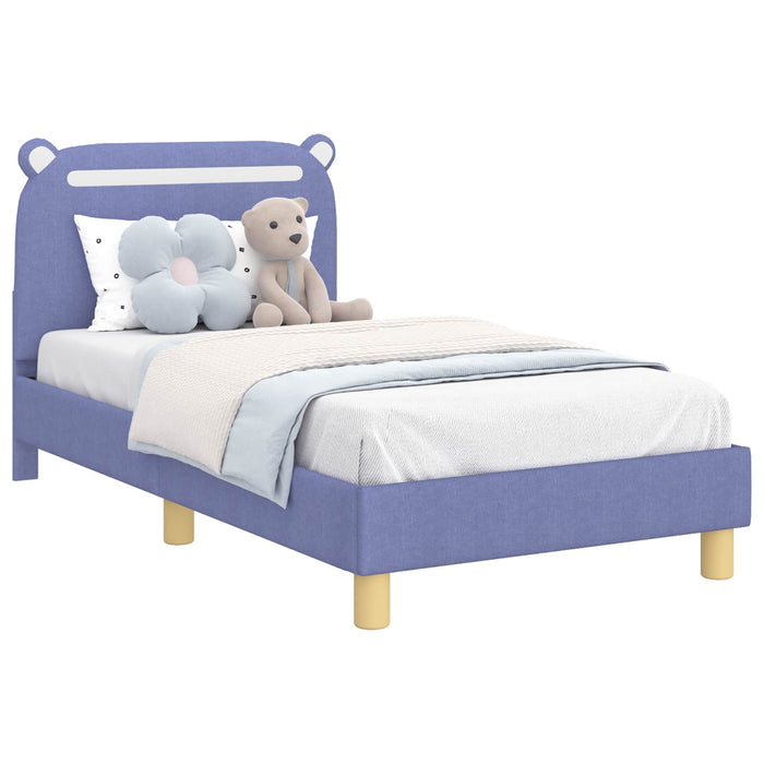 Cadru de pat pentru copii cu spătar Albastru Jeans 80 x 160 cm - WALTI WALTI